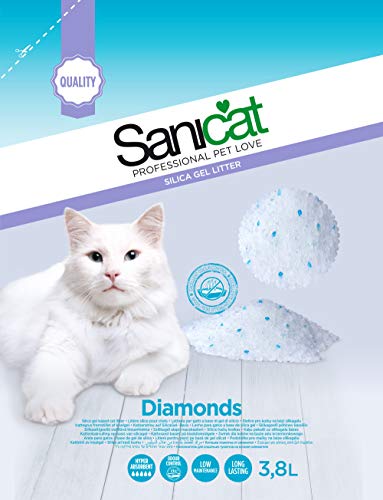 SANICAT Diamonds Silikat Katzenstreu Absorbiert - 3,8L von Sanicat