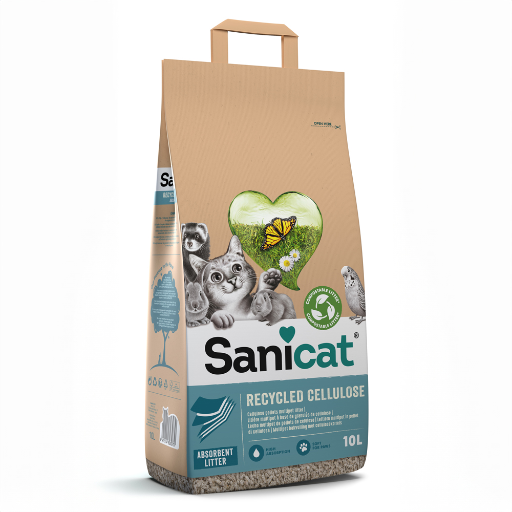 Sanicat Cellulose Katzenstreu - Sparpaket 2 x 10 l von Sanicat