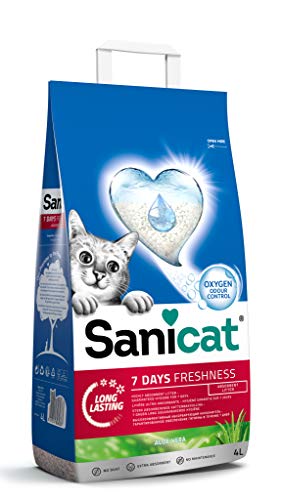 Sanicat – Classic-Katzenstreu mit Aloe Vera | Bindet den Geruch während 7 Tagen | Schnelle Absorption | Hochwertiges Produkt für die Hygiene Ihres Haustieres | Packungsgröße 4 l von Sanicat