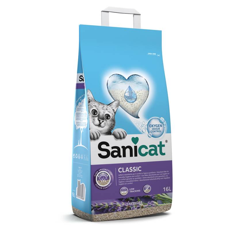 Sanicat Classic Lavendel Katzenstreu -Sparpaket 2 x 16 l von Sanicat