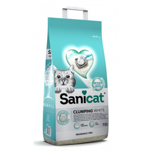 Sanicat Clumping White Katzenstreu geruchlos 10L 2 x 10 Liter von Sanicat