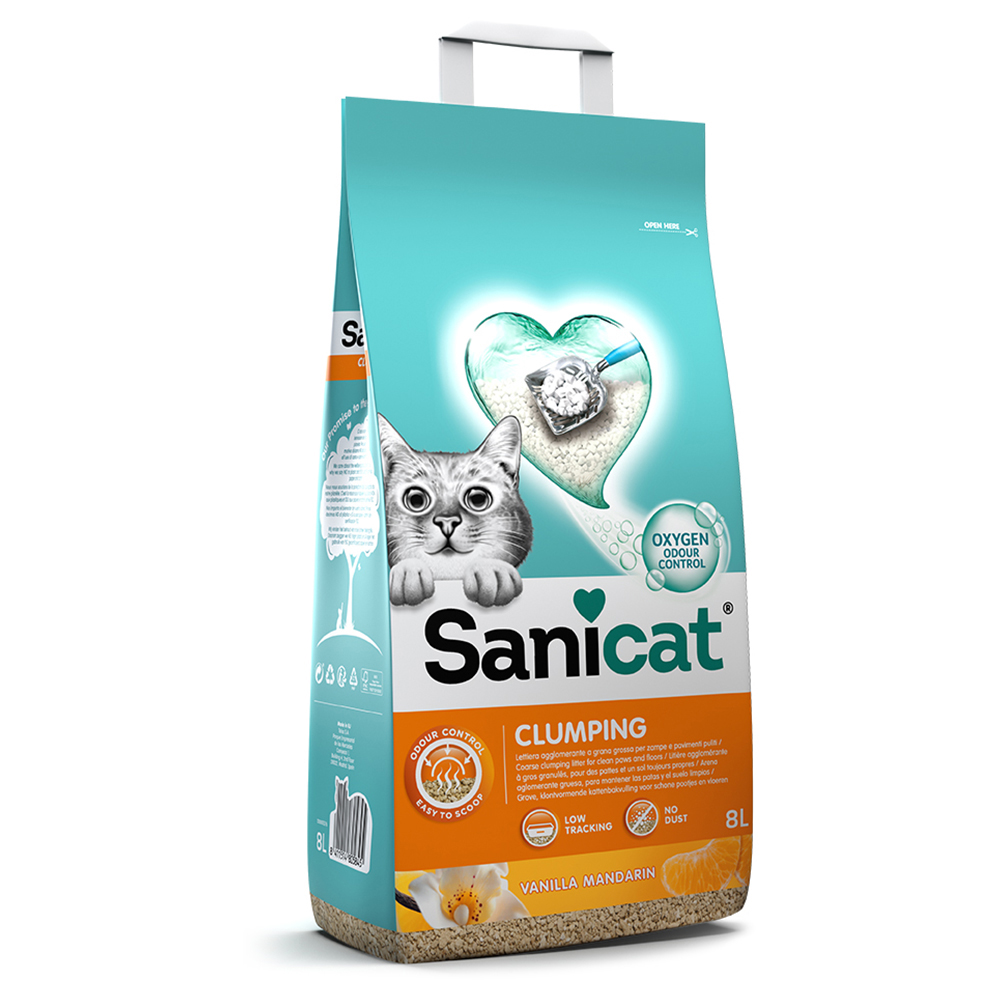 Sanicat Klumpende Katzenstreu mit Vanille & Mandarine - Sparpaket 2 x 8 l von Sanicat