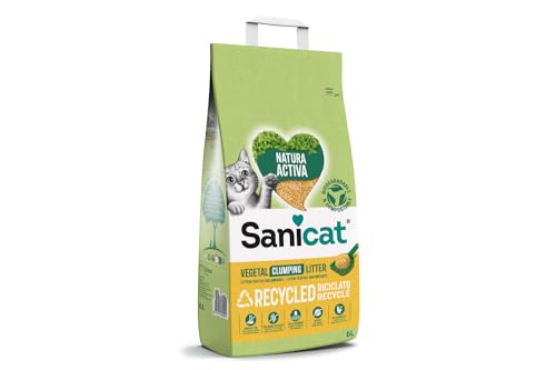 Sanicat – Klumpstreu aus recycelten Maiskolben, ausgezeichnete Absorption und Geruchsbindung, umweltfreundliches und biologisch abbaubares Produkt, Packungsgröße 6 l von Sanicat