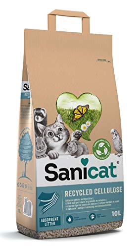 Sanicat – Absorbierende Multipet-Streu aus recycelter Zellulose | Ausgezeichnete Absorption und Geruchsbindung | Umweltfreundliches und biologisch abbaubares Produkt | Packungsgröße 10 l von Sanicat