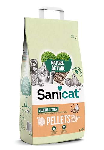 Sanicat Saugfähiges Multipet aus recyceltem Holz, hervorragende Absorption und Geruchskontrolle, umweltfreundliches und biologisch abbaubares Produkt, 6 kg Sanicat Saugfähiges Multipet aus recyceltem Holz, hervorragende Absorption und Geruchskontrolle, umweltfreundliches und biologisch abbaubares Produkt, 6 kg von Sanicat