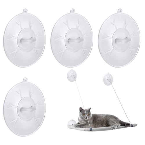 4 Stück Katzen-Fenster-Sitzstange, Saugnapf, leistungsstarker Ersatz-Saugnapf, transparente PVC-Saugnäpfe für Katzenhängematten, Fenstersitz, Sitzstange von Sankoly