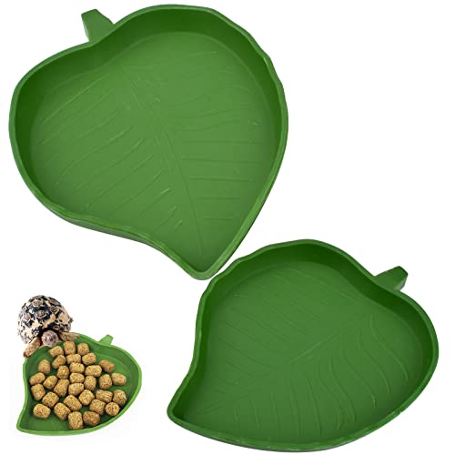 Blattform Reptilienfutter Wassernapf 2 Stück Reptilienteller Schüssel Trinkschale für Schildkröte Maisschlange Krabbeln Haustier Trinken und Essen, 2 Größen Blattform Reptilienfutter Wassernapf 2 Stück Reptilienteller Schüssel Trinkschale für Schildkröte Maisschlange Krabbeln Haustier Trinken und Essen, 2 Größen von Sankoly