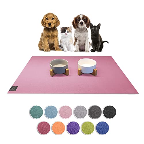 SanoZoo® Napfunterlage - Öko-TEX - Made in Germany - rutschfeste Futtermatte für Hunde & Katzen 30x40cm Rosa, wasserfest von SanoZoo