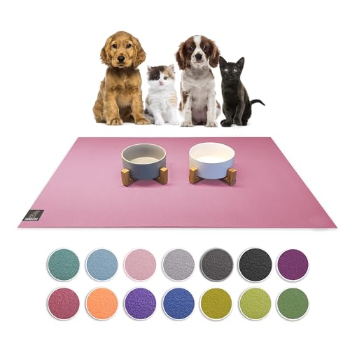 SanoZoo® Napfunterlage - Öko-TEX - Made in Germany - rutschfeste Futtermatte für Hunde & Katzen 40x60cm Rosa, wasserfest von SanoZoo