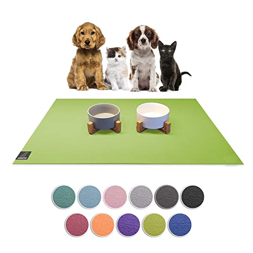 SanoZoo® Napfunterlage - Öko-TEX - Made in Germany - rutschfeste Futtermatte für Hunde & Katzen 70x120cm Grün von SanoZoo