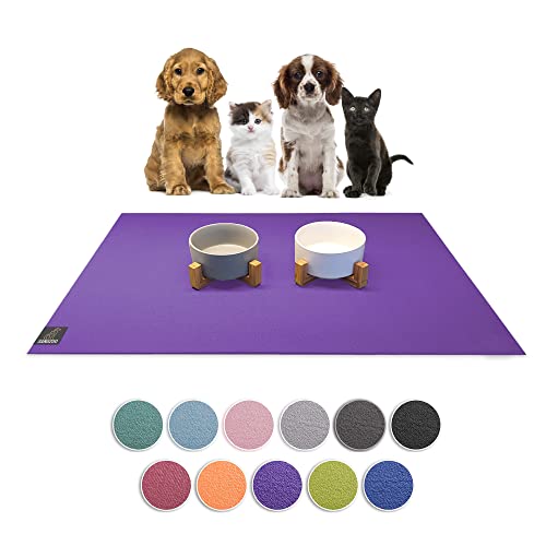 SanoZoo® Napfunterlage - Öko-TEX - Made in Germany - rutschfeste Futtermatte für Hunde & Katzen 70x120cm Lila von SanoZoo