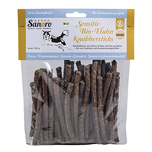 Knabbersticks Sensitiv Huhn - 250g - geeignet für Hunde mit Leishmaniose, purinarm von Sanoro