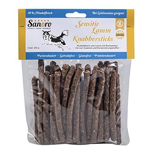 Knabbersticks Sensitiv Lamm - 250g - geeignet für Hunde mit Leishmaniose, purinarm von Sanoro