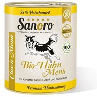 Sanoro Menü Classic vom Bio-Huhn mit 55 % Fleischanteil 6x800g von Sanoro