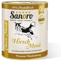 Sanoro Menü Classic vom Hirsch mit 50 % Fleischanteil 6x800g von Sanoro