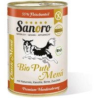 Sanoro Menü Classic von der Bio-Pute mit 55 % Fleischanteil 12x400g von Sanoro