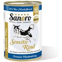 Sanoro Sensitiv PLUS Bio-Rind mit Bio-Kartoffel und Bio-Karotte 12x400g von Sanoro