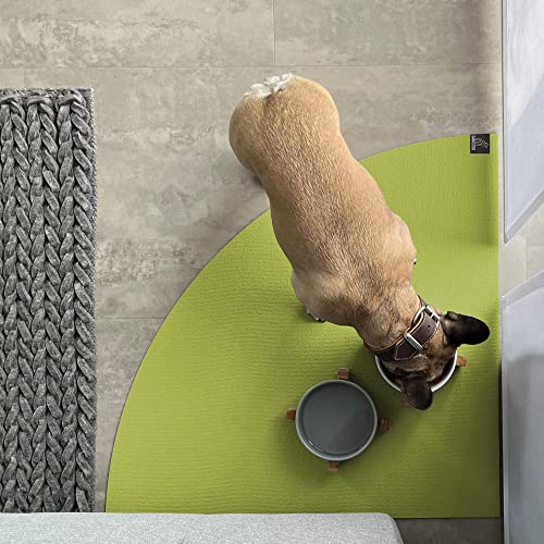 SanoZoo® Napfunterlage - Öko-TEX - Made in Germany - rutschfeste Futtermatte für Hunde & Katzen Eckrund 60x60cm Grün, wasserfest von SanoZoo