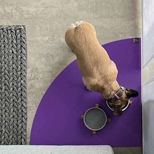 SanoZoo® Napfunterlage - Öko-TEX - Made in Germany - rutschfeste Futtermatte für Hunde & Katzen Eckrund 60x60cm Lila, wasserfest von SanoZoo
