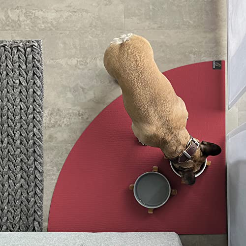SanoZoo® Napfunterlage - Öko-TEX - Made in Germany - rutschfeste Futtermatte für Hunde & Katzen Eckrund 60x60cm Rot, wasserfest von SanoZoo