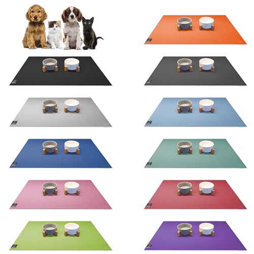 SanoZoo® Napfunterlage - Öko-TEX - Made in Germany - rutschfeste Futtermatte für Hunde & Katzen 40x60cm Lila, wasserfest von SanoZoo