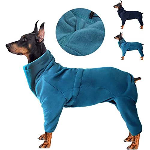 Hunde Wintermantel, Hundemantel Winter, Hundejacken Große Hunde Weste Warm Winddicht Hundejacke Fleece Haustier Bekleidung Winterjacken mit Leine Loch mit Reißverschluss (3XL,Blau) von Sanswin