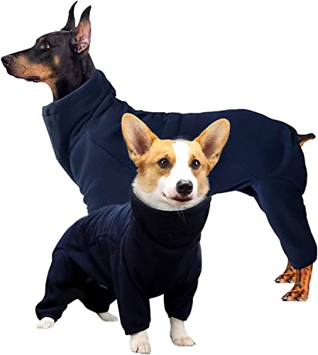 Hundejacke Winter, Warmer Hund Wintermantel für Kleine Mittel Große Hunde, Hundemantel für Labrador Chihuahua Französische Bulldogge (3XL,Schwarz Blau) von Sanswin