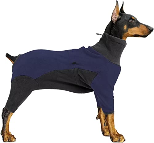 Hundemantel Wasserdicht, Warmer Hundemantel, Winddichte Winter-Hundebekleidung für Kaltes Wetter, Hundejacke mit Reißverschluss und Stehkragen für Mittlere Hunde (XL,Schwarz Blau) von Sanswin