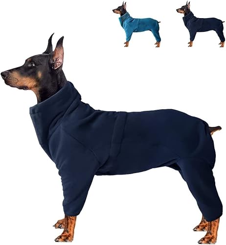 Sanswin Wintermantel Hund, Hundejacke Winterweste Hundemantel Winter Warme Jacke Weste für kleine Mittelgroße Hunde, Kuschelige Hundepullover Haltbarer mit Reißverschluss (XL,Schwarz Blau) von Sanswin