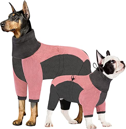 Sanswin Wintermantel Hund, Hundemantel Mittel Grosse Hundejacke Winter Warm Hundekleider mit Reißverschluss und Stehkragen, Im Freien Winterweste Hund mit Bauchschutz (3XL,Rosa) von Sanswin