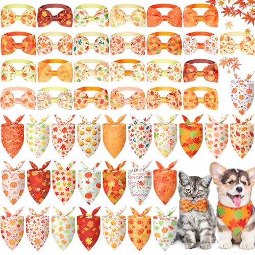 Sanwuta 50-teiliges Herbst-Hundehalstücher und Halsband-Fliegen-Set, 25 Herbsthalstücher, Großpackung mit 25 Herbstanhängern, Hundehalsband, Ahornblätter, Kürbis, Dreieck, Haustier-Schal, Fliege für S Sanwuta 50-teiliges Herbst-Hundehalstücher und Halsband-Fliegen-Set, 25 Herbsthalstücher, Großpackung mit 25 Herbstanhängern, Hundehalsband, Ahornblätter, Kürbis, Dreieck, Haustier-Schal, Fliege für S von Sanwuta