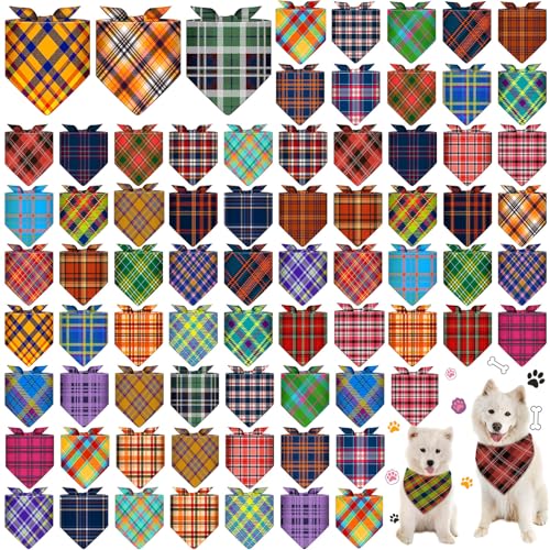 Sanwuta Hundehalstücher, waschbar, Dreieckstücher, Katzen-Halstücher, verstellbar, weich, niedlich, Dreieck-Lätzchen, Zubehör für kleine, mittelgroße Hunde, Katzen, Haustierkostüm (Streifenmuster) von Sanwuta