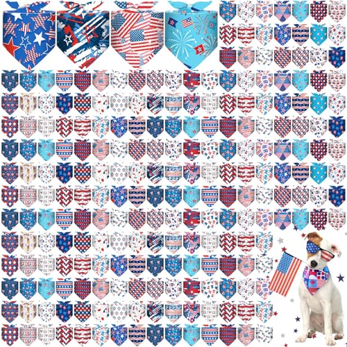 Sanwuta Patriotische Hundehalstücher für Haustiere, verstellbar, weich, niedlich, Dreieckstuch für mittelgroße und kleine Hunde, Katzen, große Welpen, 120 Stück Sanwuta Patriotische Hundehalstücher für Haustiere, verstellbar, weich, niedlich, Dreieckstuch für mittelgroße und kleine Hunde, Katzen, große Welpen, 120 Stück von Sanwuta