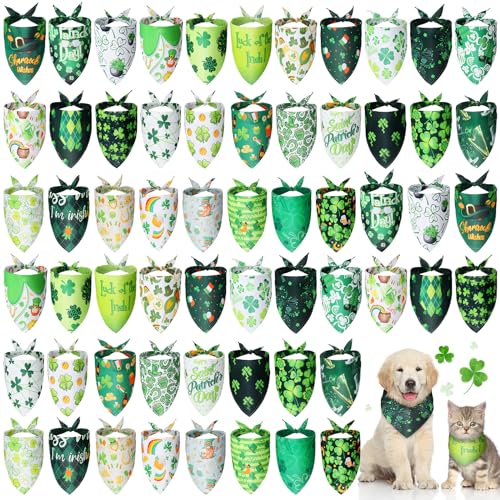 Sanwuta St. Patrick's Day Hundehalstücher, verstellbar, für Welpen, Urlaub, Haustierzubehör, waschbar, für kleine bis große Hunde, Katzen, 60 Stück Sanwuta St. Patrick's Day Hundehalstücher, verstellbar, für Welpen, Urlaub, Haustierzubehör, waschbar, für kleine bis große Hunde, Katzen, 60 Stück von Sanwuta