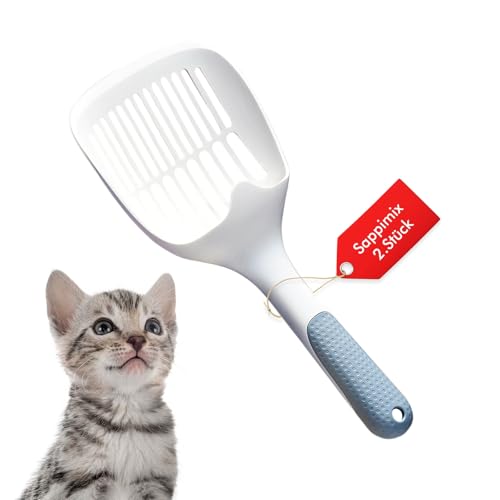 SappiMix Premium Katzenstreu Schaufel für Katzentoilette 2er Set Ergonomische langlebige Schaufel für gründliches Reinigen von Katzenstreu Perfekte Pflege für Ihr Katzenklo SappiMix Premium Katzenstreu Schaufel für Katzentoilette 2er Set Ergonomische langlebige Schaufel für gründliches Reinigen von Katzenstreu Perfekte Pflege für Ihr Katzenklo von SappiMix
