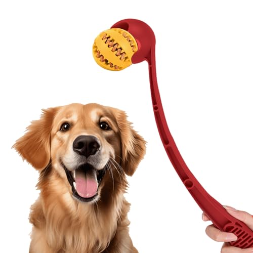 SappiMix Premium Ballwerfer für Hunde, 1 Tennisball, 1 Zahnpflege Ball, Ergonomischer Griff, 6,5 cm Ballgröße von SappiMix