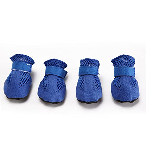 Hundeschuhe Mesh atmungsaktive Komfortschuhe mit weicher Sohle für Hunde, Bichon Teddy Haustierschuhe Hundestiefel wasserdicht rutschfest (M, Packung mit 8) von SMDARROY