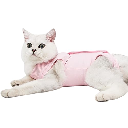 Katze Erholung Anzug für Abdominal Wunden oder Hautkrankheiten, Welpen Kitten Chirurgie Recovery Anzug, Katzen nach Chirurgie Verschleiß, Katze medizinische Weste (L, pink) von Sarekung