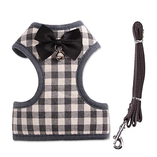 Kleines Hunde Geschirr und Leinen-Set, Haustier Katzenweste Geschirr mit Bowknot Mesh für kleine Welpen Kleines Hunde Geschirr und Leinen-Set, Haustier Katzenweste Geschirr mit Bowknot Mesh für kleine Welpen von Sarekung