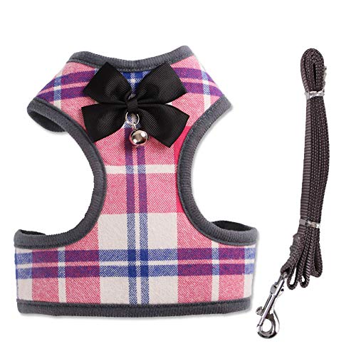 Sarekung Kleines Hunde Geschirr und Leinen-Set, Haustier Katzenweste Geschirr mit Bowknot Mesh für kleine Welpen Sarekung Kleines Hunde Geschirr und Leinen-Set, Haustier Katzenweste Geschirr mit Bowknot Mesh für kleine Welpen von Sarekung