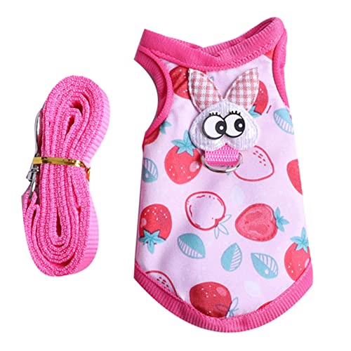 Geschirr und Leine, Weste für Kleintiere, Outdoor-Spaziergänge, niedliche Kleidung für Chinchillas, klein, zwei Größen, Geschirr und Leine, niedliches Set für Spaziergänge, Mädchen und Jungen von Sarhula