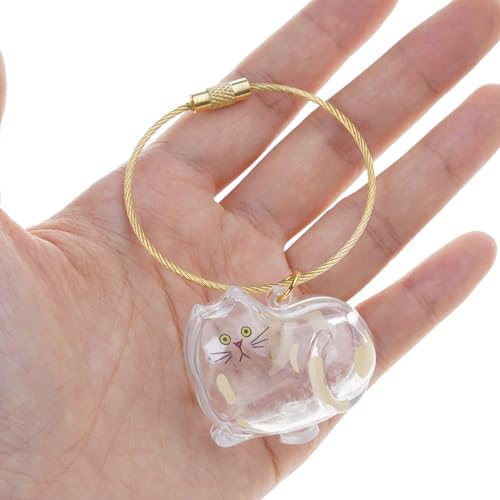 Sarhula Tragbarer Tierhaar-Aufbewahrungsanhänger, Kätzchen-Design, Haarsammler für Besitzer, einfache Sammlung, Katzen-Gedenk-Schlüsselanhänger von Sarhula