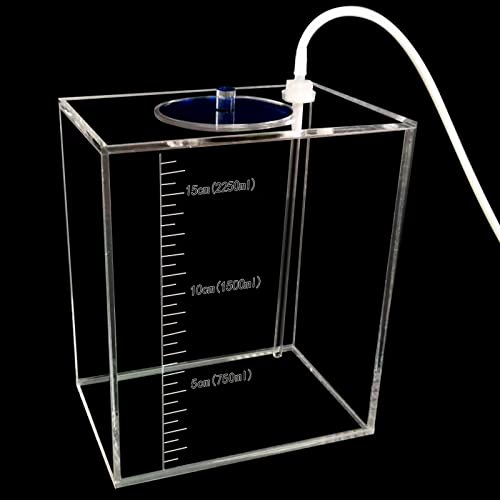 Saricho Acryli Made Dosierbehälter, Flüssigkeits-Sorrage-Eimer, Dosierpumpe, Flüssigkeitsbehälter, Reservoir (2,5 l, blauer Deckel) von Saricho