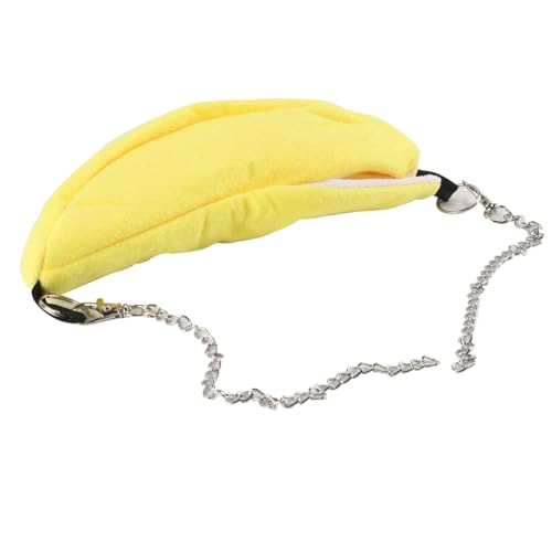 Sarini Hamster-Hängehaus-Hängematte, Bananen-Design, Kleintiere, Baumwollkäfig, Schlafnest, Geeignet Für Kleine Haustierbetten, Gelb von Sarini