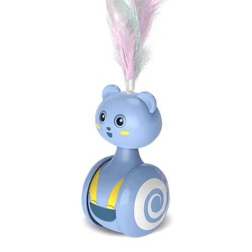 Sarpoer Blue Cats - Swing Toy Kitten Interactive Balance Car Cats Chase Toy Pet Product,Colored Feather von Sarpoer