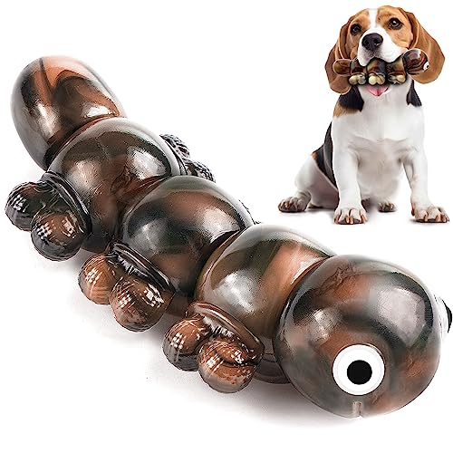 Sasadog Dogs Chew Toys for Aggressive Chewers, Durable Dog Toys, Indestructible Dog Toys, Tough Dog Toys, for Large Medium Dogs Chew, Caterpillar, Brown von Sasadog