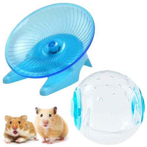 2 Stück Fliegende Untertasse Hamster Leises Hamsterrad 14cm Leises Laufrad Hamster Hamsterball Groß Leise Hamster Spielzeug Hamster Run Ball für Hamster, EichhöRnchen, Igel, etc von Sasibiyb