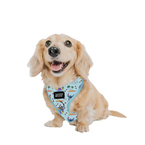 Sassy Woof Hundegeschirr verstellbar Disney Stitch XS, atmungsaktives Netzgewebe, kein Ziehen, Design mit Zwei D-Ringen, patentiertes Design, perfekt für kleine Hunde und Welpen, offizielles Sassy Woof Hundegeschirr verstellbar Disney Stitch XS, atmungsaktives Netzgewebe, kein Ziehen, Design mit Zwei D-Ringen, patentiertes Design, perfekt für kleine Hunde und Welpen, offizielles von Sassy Woof