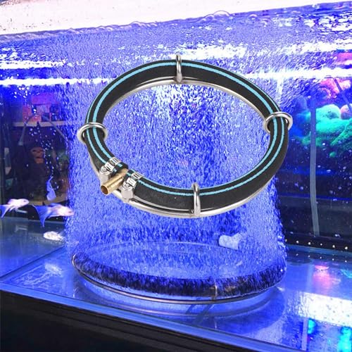 SatcOp Aquarium-Blasenring, 20 W Kupfer-Einlassdüse über Teichpumpen-Blasenringschlauch (Einzelkreisdurchmesser 25 cm) von SatcOp