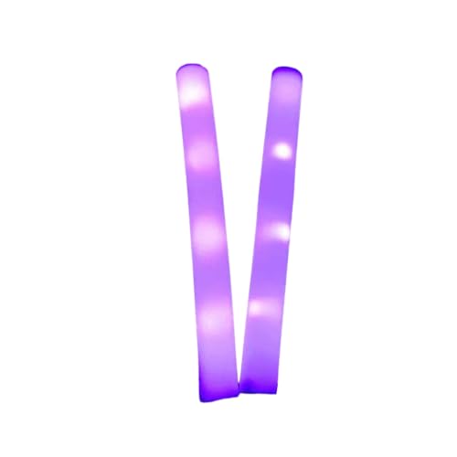 Saterkali Handheld-LED-Stab, beleuchteter Schwammstab, hohe Helligkeit, für Kinder, bunt, leuchtendes Spielzeug, lila, 2 Stück von Saterkali